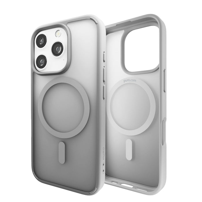 Puro Gradient MagSafe Silicone Case for iPhone 16 Pro Max - Silver