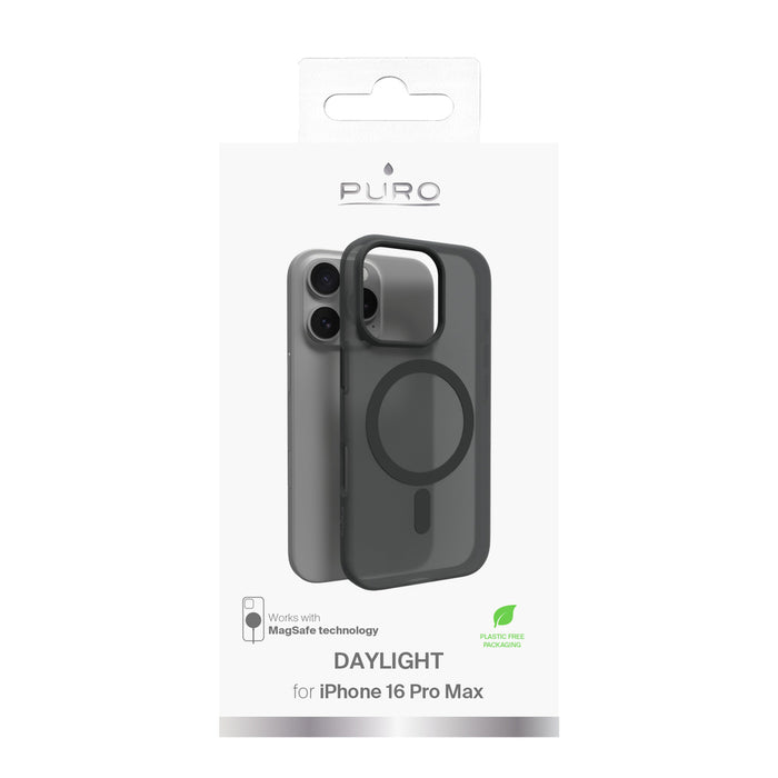 Puro Daylight MagSafe Silicone Case for iPhone 16 Pro Max - Black