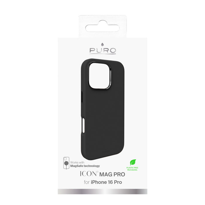 Puro Icon Mag Pro MagSafe Silicone Case for iPhone 16 Pro - Black