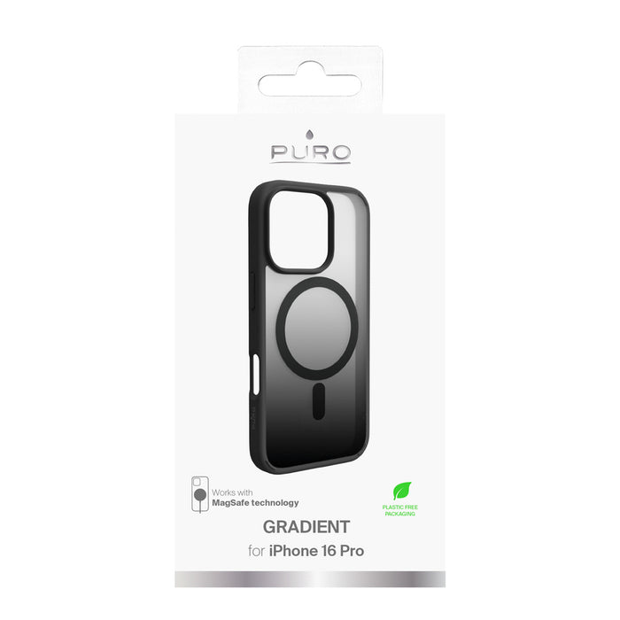 Puro Gradient MagSafe Silicone Case for iPhone 16 Pro - Black