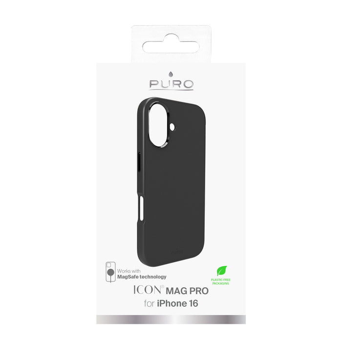 Puro Icon Mag Pro MagSafe Silicone Case for iPhone 16 - Black