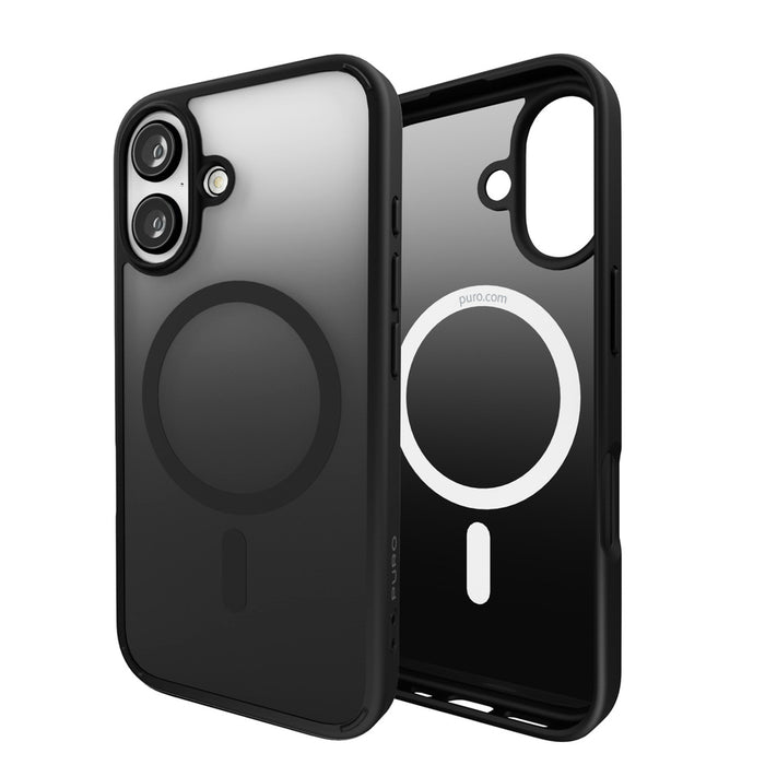 Puro Gradient MagSafe Silicone Case for iPhone 16 - Black