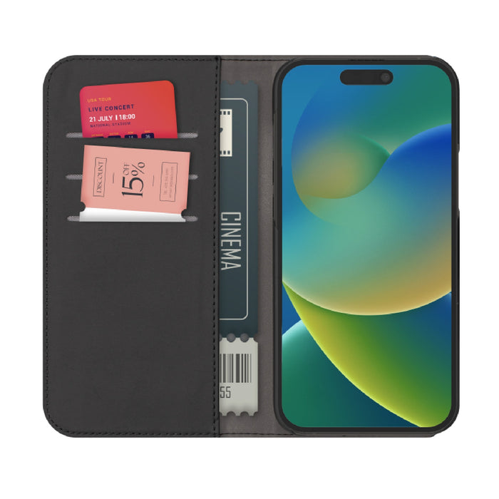 Puro Wallet Detachable MagSafe 2in1 PU Leather Case with Flap and Wallet for iPhone 15 - Black