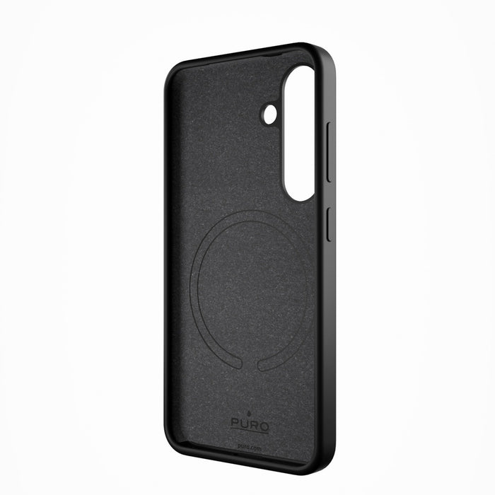 Puro Icon Mag Silicone Case with MagSafe for Samsung Galaxy S25 - Black