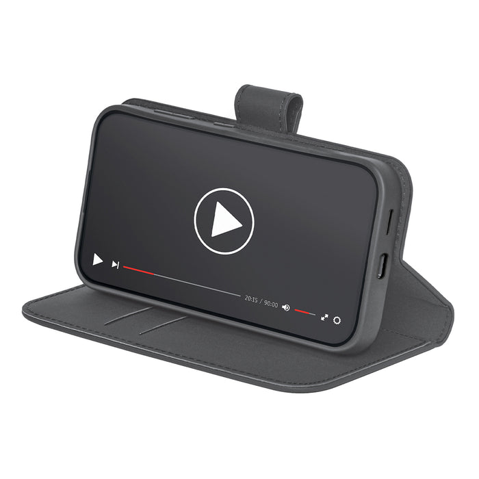 Puro Booklet Case with Flip and Wallet for Samsung Galaxy S25 - Black