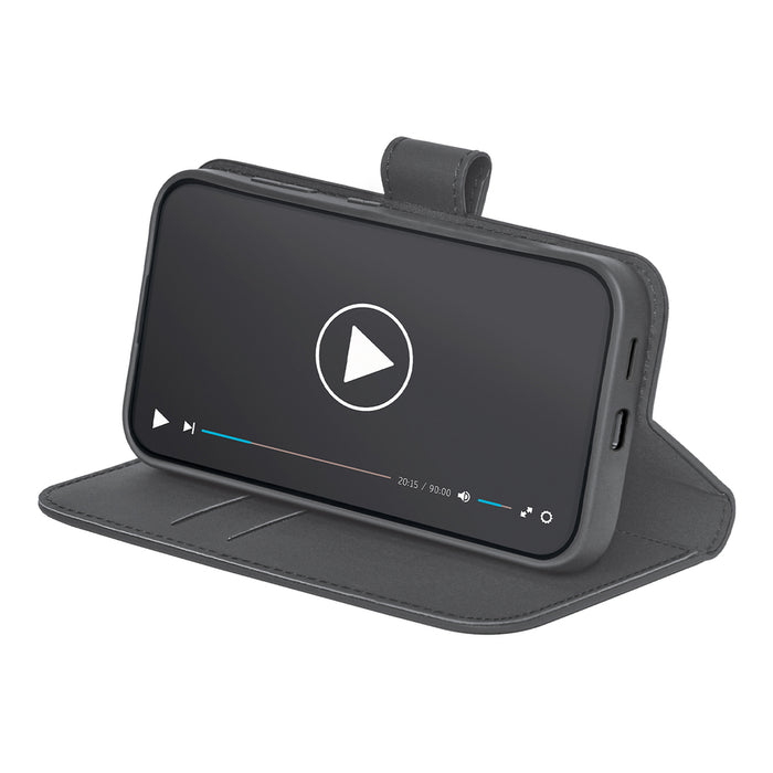 Puro Booklet Case with Flip and Wallet for Samsung Galaxy S25+ - Black