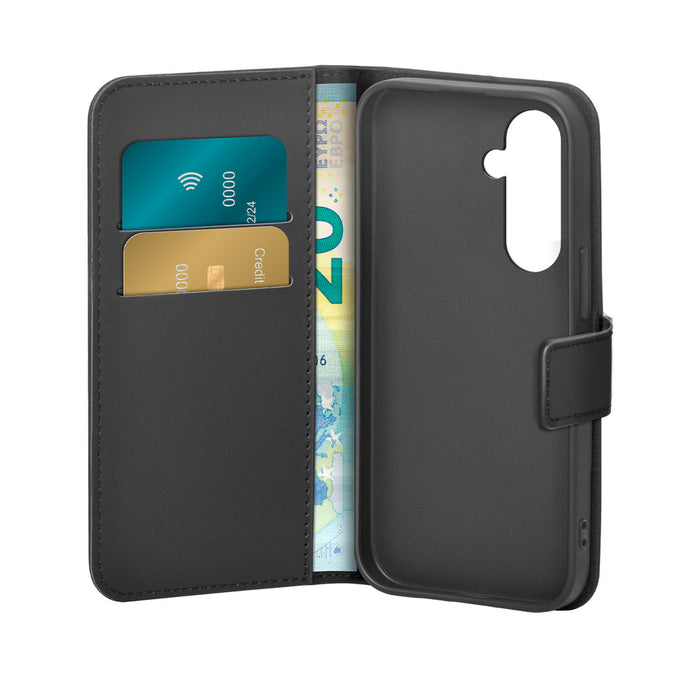 Puro Booklet Case with Flip and Wallet for Samsung Galaxy S25+ - Black