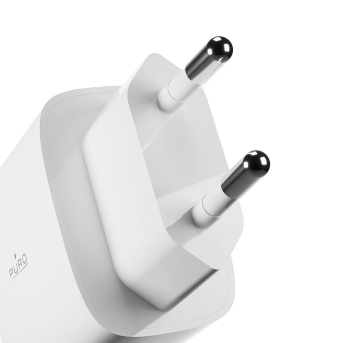 Puro PROLITE 25W USB-A / USB-C wall charger + USB-C - USB-C cable 1.2m - white