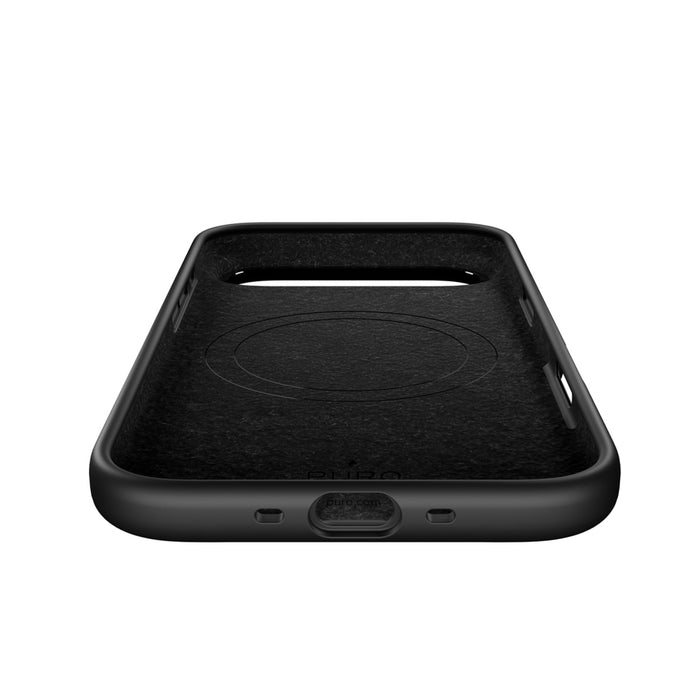 Puro Icon Mag Pro Liquid Silicone Case for iPhone 17 Air, MagSafe Compatible, with Camera Protection and Aluminum Buttons - Black