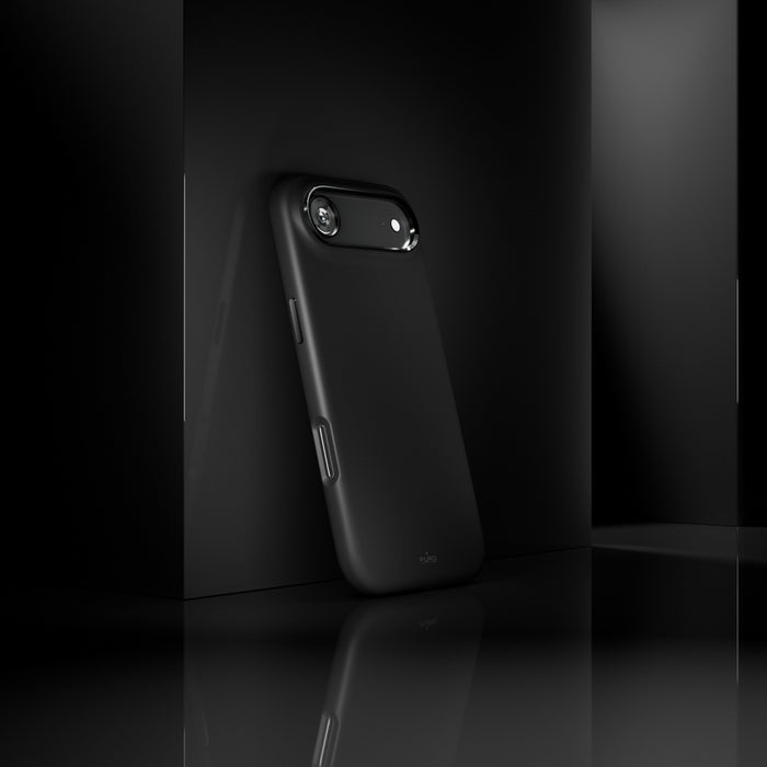 Puro Icon Mag Pro Liquid Silicone Case for iPhone 17 Air, MagSafe Compatible, with Camera Protection and Aluminum Buttons - Black
