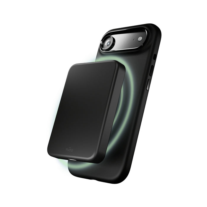 Puro Icon Mag Pro Liquid Silicone Case for iPhone 17 Air, MagSafe Compatible, with Camera Protection and Aluminum Buttons - Black