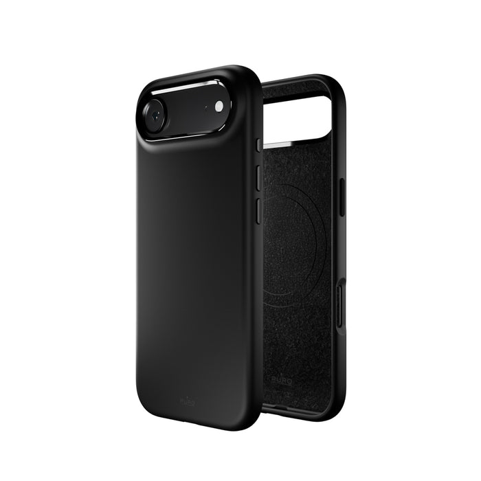 Puro Icon Mag Pro Liquid Silicone Case for iPhone 17 Air, MagSafe Compatible, with Camera Protection and Aluminum Buttons - Black