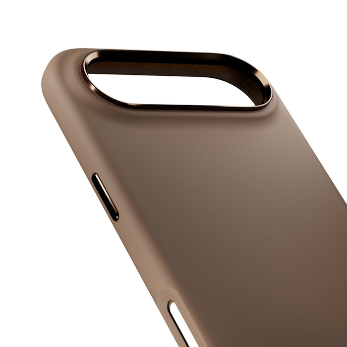 Puro Icon Mag Pro Liquid Silicone Case for iPhone 17 Air, MagSafe Compatible, with Camera Protection and Aluminum Buttons - Brown