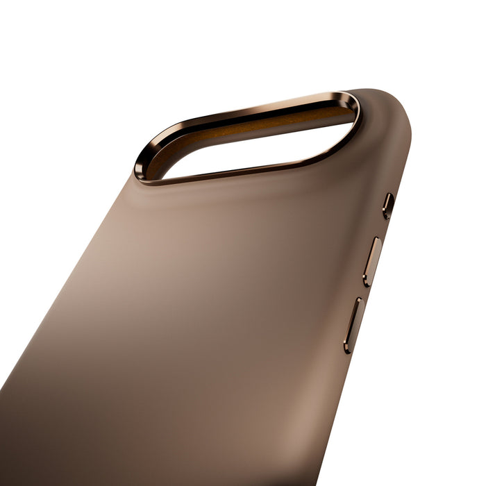 Puro Icon Mag Pro Liquid Silicone Case for iPhone 17 Air, MagSafe Compatible, with Camera Protection and Aluminum Buttons - Brown