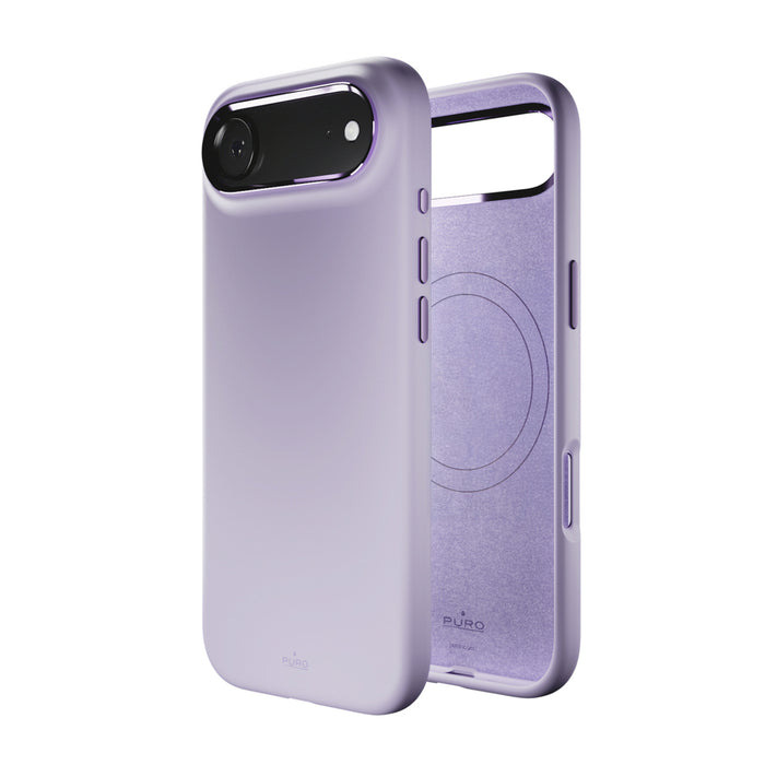 Puro Icon Mag Pro Liquid Silicone Case for iPhone 17 Air, MagSafe Compatible, with Camera Protection and Aluminum Buttons - Pink
