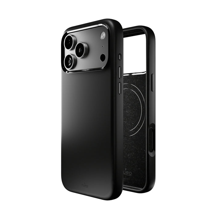 Puro Icon Mag Pro Liquid Silicone Case for iPhone 17 Pro Max, MagSafe Compatible, with Camera Protection and Aluminum Buttons - Black