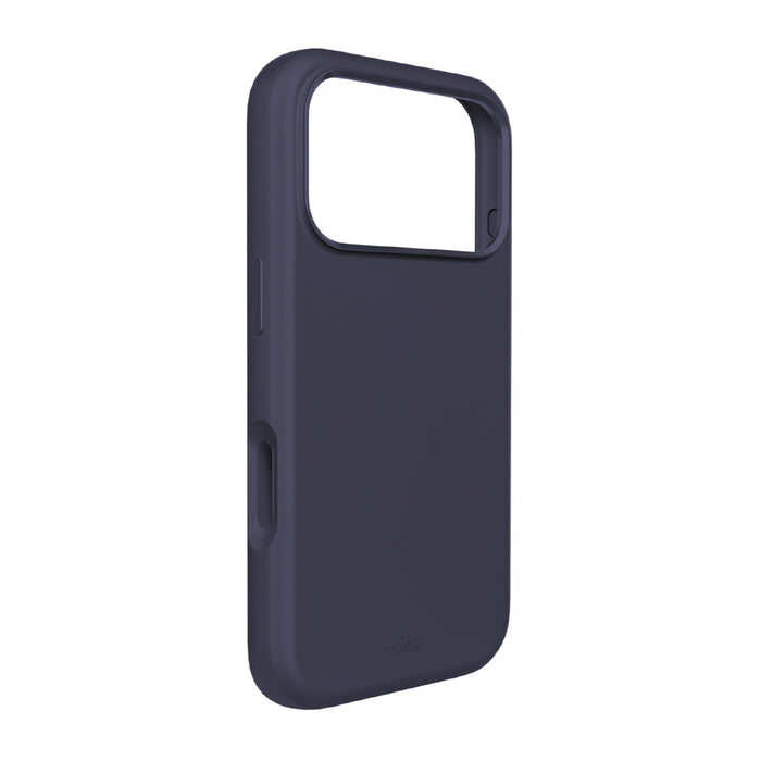 Puro Icon Mag Pro Liquid Silicone Case for iPhone 17 Pro, MagSafe Compatible, with Camera Protection and Aluminum Buttons - Dark Blue