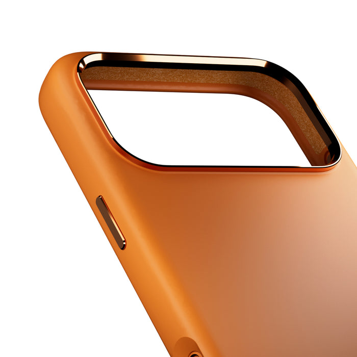 Puro Icon Mag Pro Liquid Silicone Case for iPhone 17 Pro, MagSafe Compatible, with Camera Protection and Aluminum Buttons - Orange