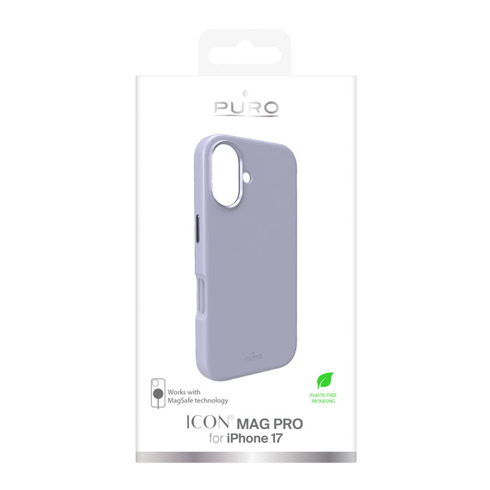 Puro Icon Mag Pro Liquid Silicone Case for iPhone 17, MagSafe Compatible, with Camera Protection and Aluminum Buttons - Pink