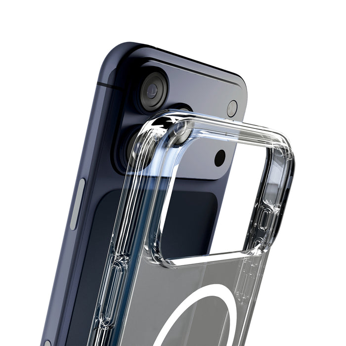 Puro Impact Clear D3O TPU+PC Case Compatible with MagSafe for iPhone 17 Pro - Transparent