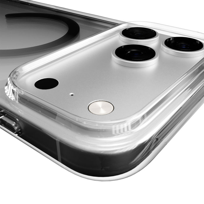 Puro Lite Mag TPU+PC Case Compatible with MagSafe for iPhone 17 Pro Max - Transparent with Black Ring