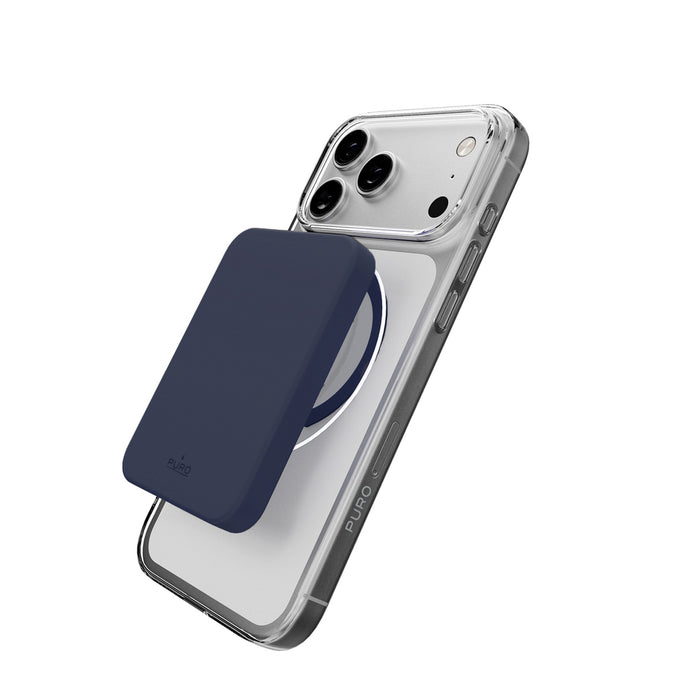 Puro Lite Mag TPU+PC Case Compatible with MagSafe for iPhone 17 Pro Max - Transparent with Blue Ring