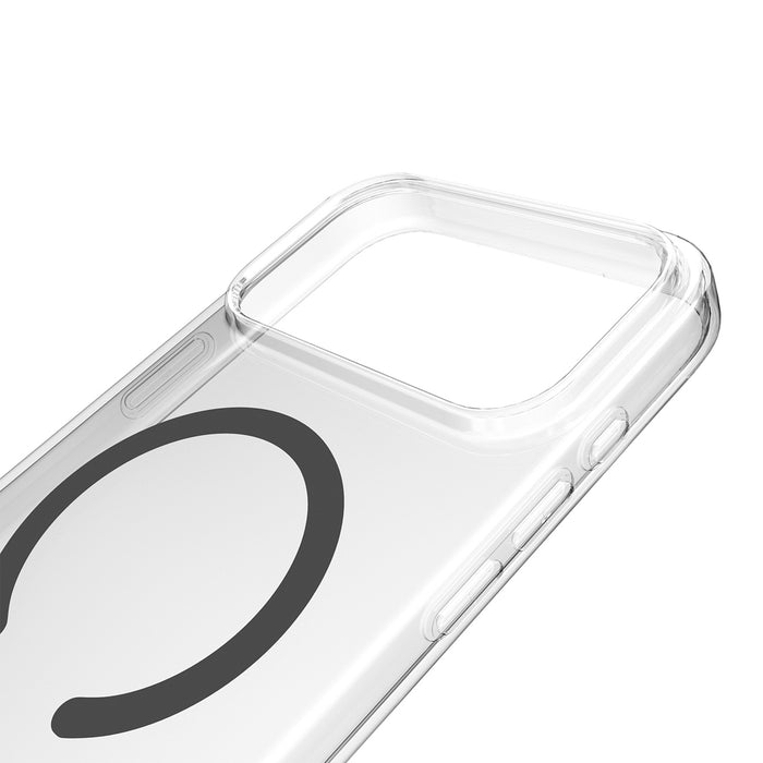 Puro Lite Mag TPU+PC Case Compatible with MagSafe for iPhone 17 Pro Max - Transparent with Gray Ring