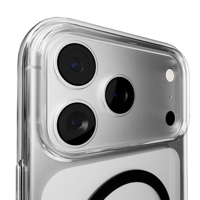 Puro Lite Mag TPU+PC Case Compatible with MagSafe for iPhone 17 Pro - Transparent with Black Ring