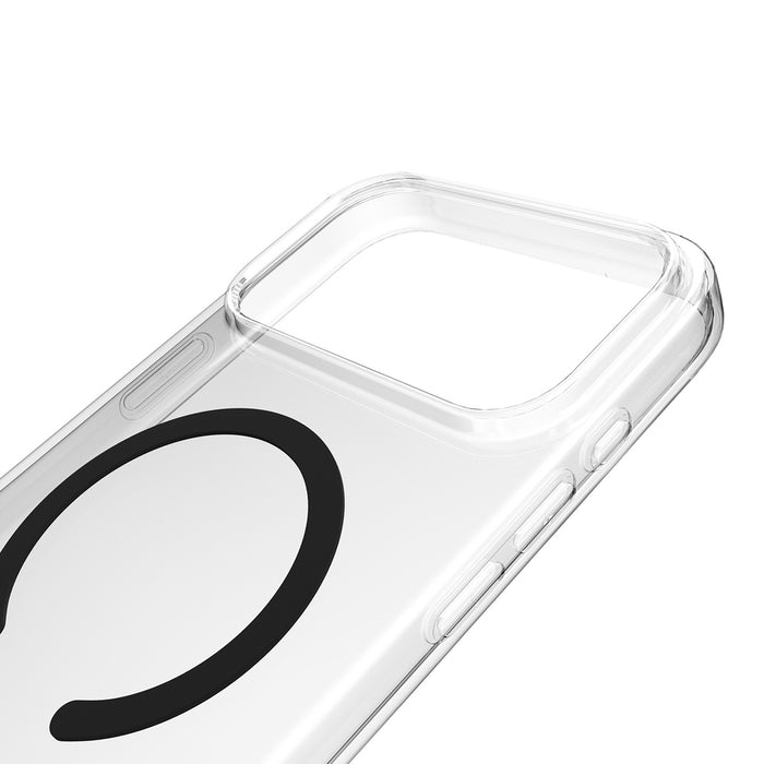 Puro Lite Mag TPU+PC Case Compatible with MagSafe for iPhone 17 Pro - Transparent with Black Ring