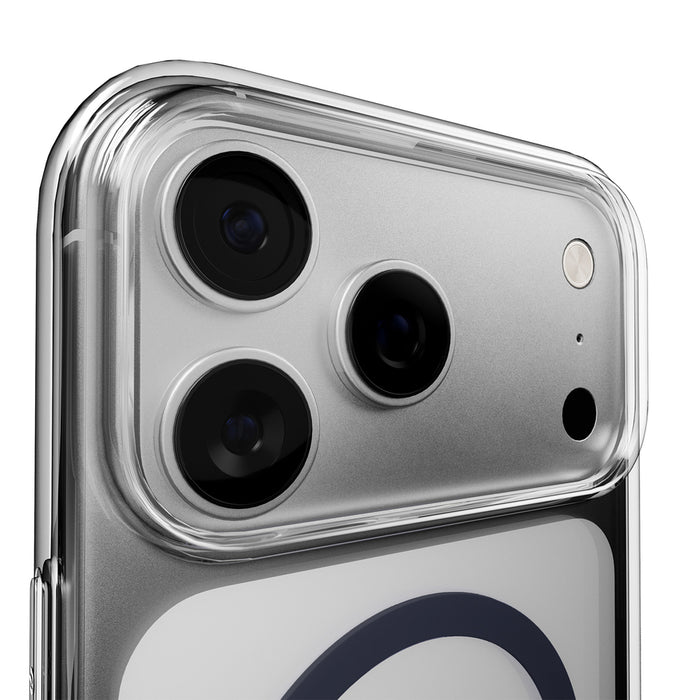Puro Lite Mag TPU+PC Case Compatible with MagSafe for iPhone 17 Pro - Transparent with Blue Ring