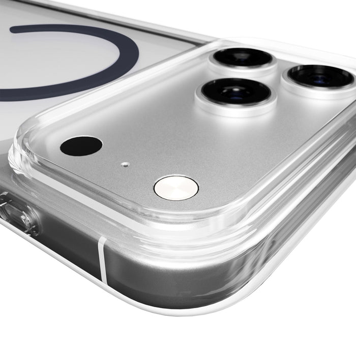 Puro Lite Mag TPU+PC Case Compatible with MagSafe for iPhone 17 Pro - Transparent with Blue Ring