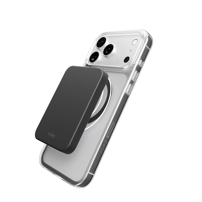 Puro Lite Mag TPU+PC Case Compatible with MagSafe for iPhone 17 Pro - Transparent with Gray Ring