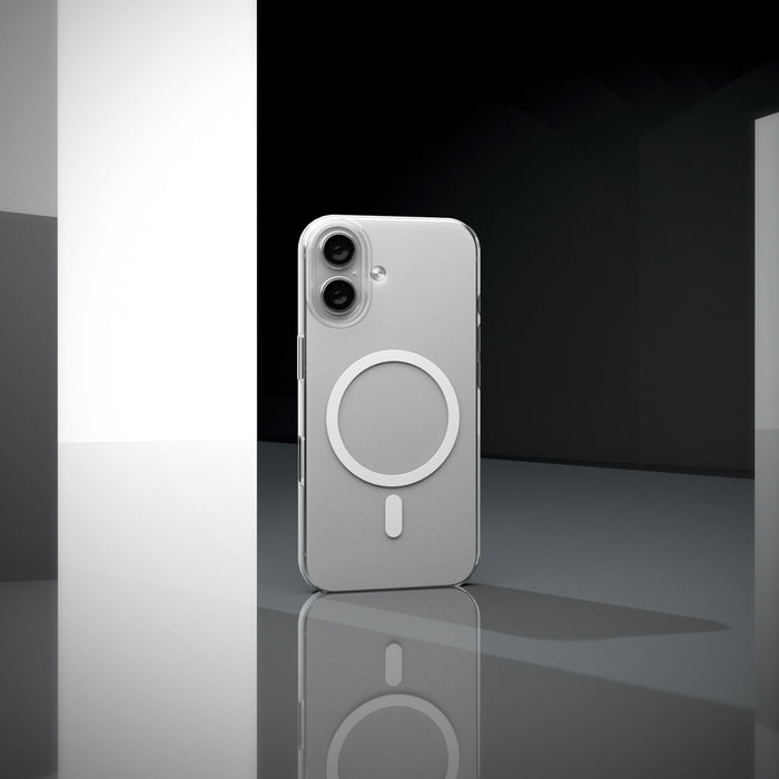 Puro Lite Mag TPU+PC Case Compatible with MagSafe for iPhone 17 - Transparent with White Ring