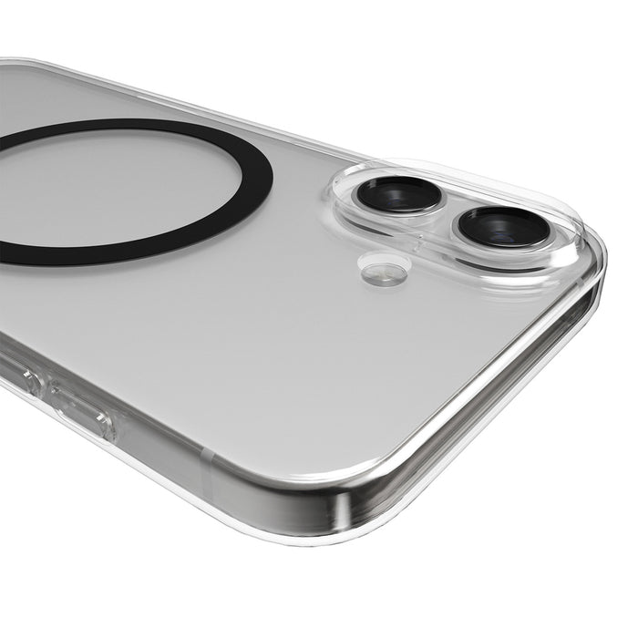 Puro Lite Mag TPU+PC Case Compatible with MagSafe for iPhone 17 - Transparent with Black Ring