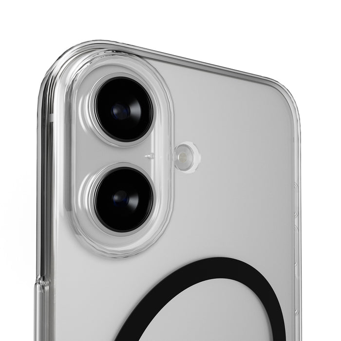 Puro Lite Mag TPU+PC Case Compatible with MagSafe for iPhone 17 - Transparent with Black Ring