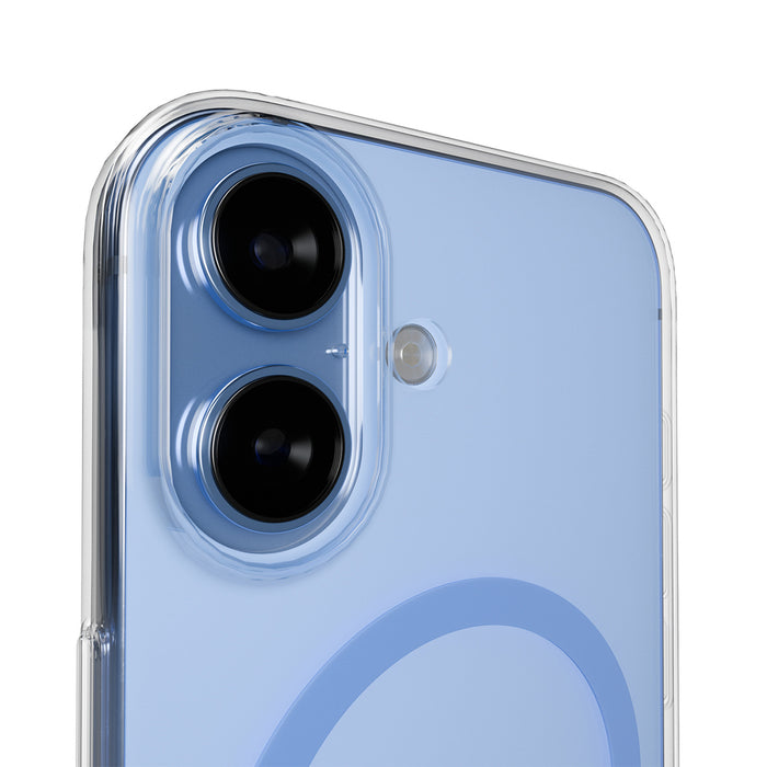Puro Lite Mag TPU+PC Case Compatible with MagSafe for iPhone 17 - Transparent with Blue Ring