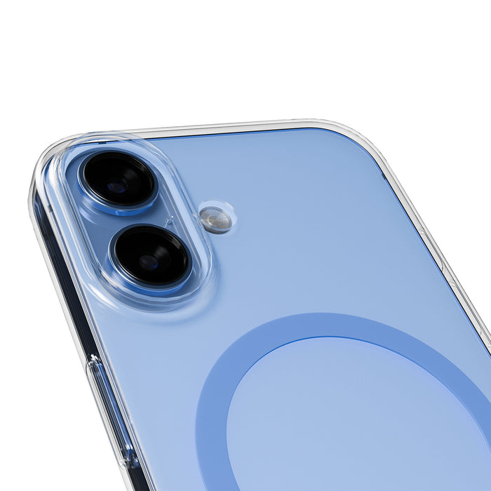 Puro Lite Mag TPU+PC Case Compatible with MagSafe for iPhone 17 - Transparent with Blue Ring