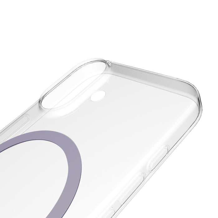 Puro Lite Mag TPU+PC Case Compatible with MagSafe for iPhone 17 - Transparent with Pink Ring