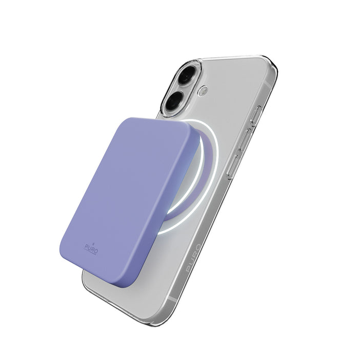 Puro Lite Mag TPU+PC Case Compatible with MagSafe for iPhone 17 - Transparent with Pink Ring