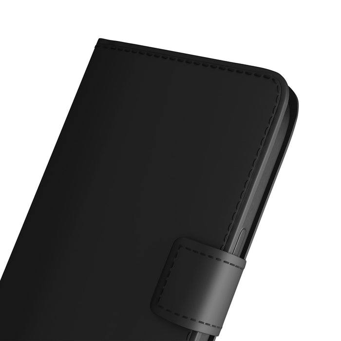 Puro Wallet Stand Case for iPhone 17 Pro Made of Eco-Leather, with a Flap, Wallet, and Stand Function - Black