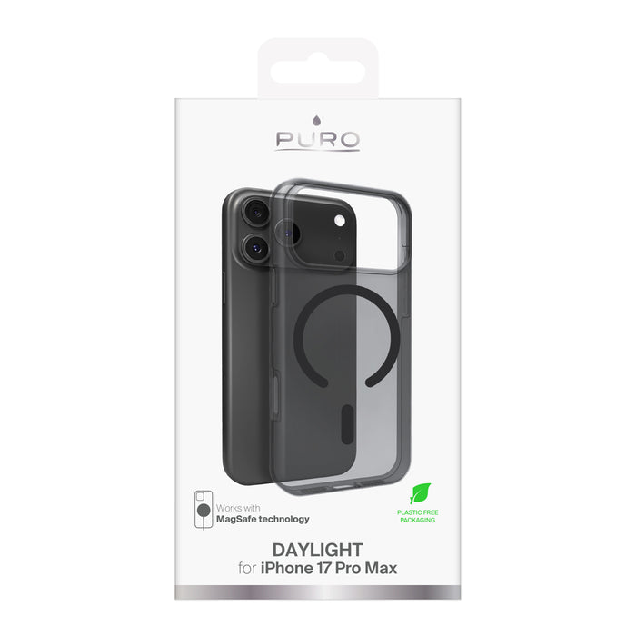 Puro Daylight Magsafe Compatible Silicone Case for iPhone 17 Pro Max - Translucent Black