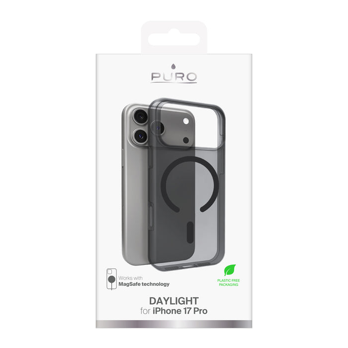 Puro Daylight Magsafe Compatible Silicone Case for iPhone 17 Pro - Translucent Black