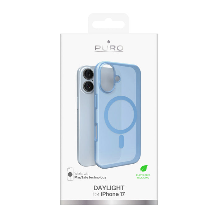 Puro Daylight Magsafe Compatible Silicone Case for iPhone 17 - Translucent Blue