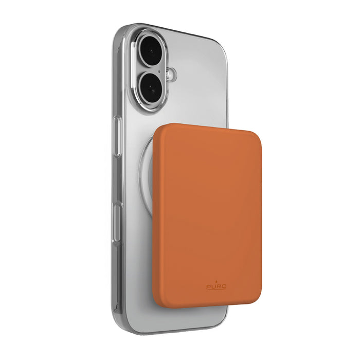 Puro 4200mAh Ultra-Thin MagSafe USB-C Compatible Power Bank - Orange