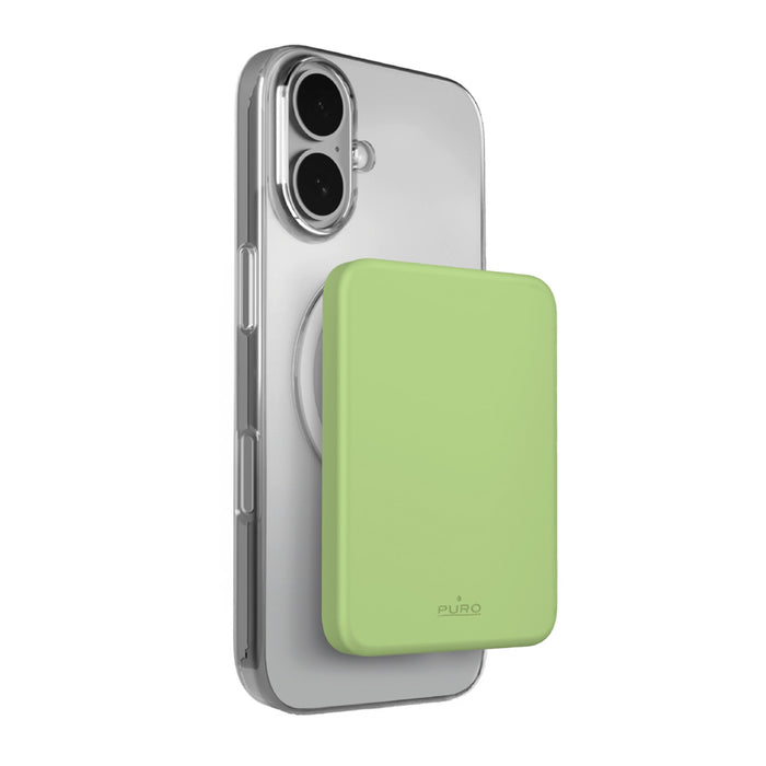 Puro 4200mAh Ultra-Thin MagSafe USB-C Compatible Power Bank - Green