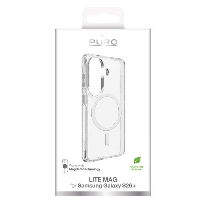 Puro LITE MAG Protective Case for Samsung Galaxy S26 Plus Compatible with MagSafe - Transparent