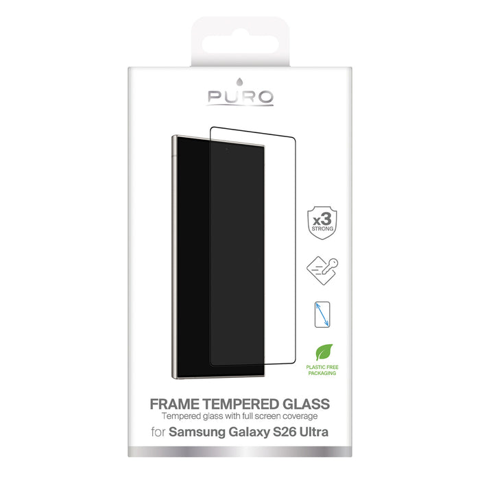 Puro Frame Tempered Glass for Samsung Galaxy S26 Ultra - with Black Frame