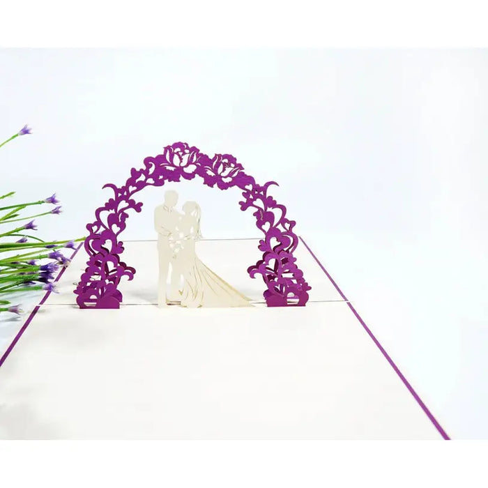 PURPLE WEDDING CARD POP-UP ’PURPLE WEDDING’ KIRIORI 10736 - Парти артикули<<<Декорации<<<Мебели и интериор<<<Praktiker