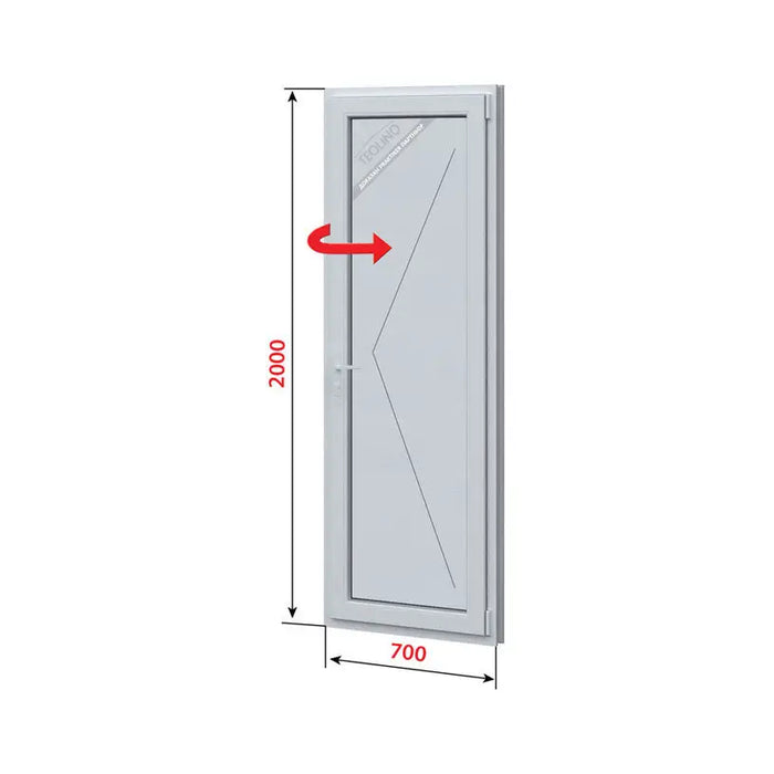 PVC BATHROOM DOOR WITH THERMAL PANEL PROFILINK 70X200 CM. RIGHT - Врати<<<Врати и обков<<<Строителни