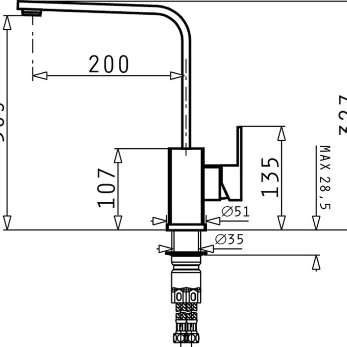 PYRAMIS CECILIA VOLCANO GRANITE COATED KITCHEN MIXER